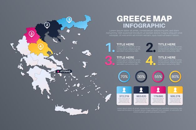 信息图梯度格雷斯地图信息图数据希腊演示