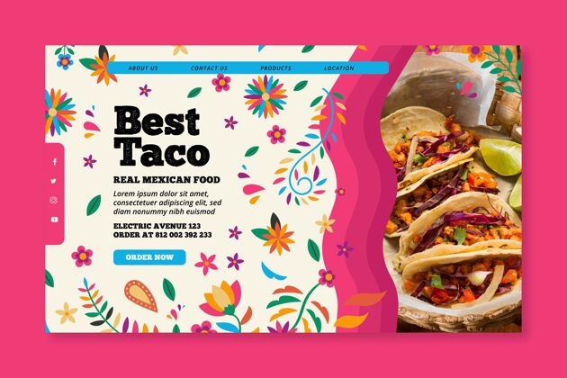 网页墨西哥食物登录页准备印刷准备有机